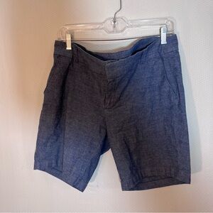 J. Crew Size 12 Blue Cotton Stretch Chambray Shorts Career Casual Modern G2552.